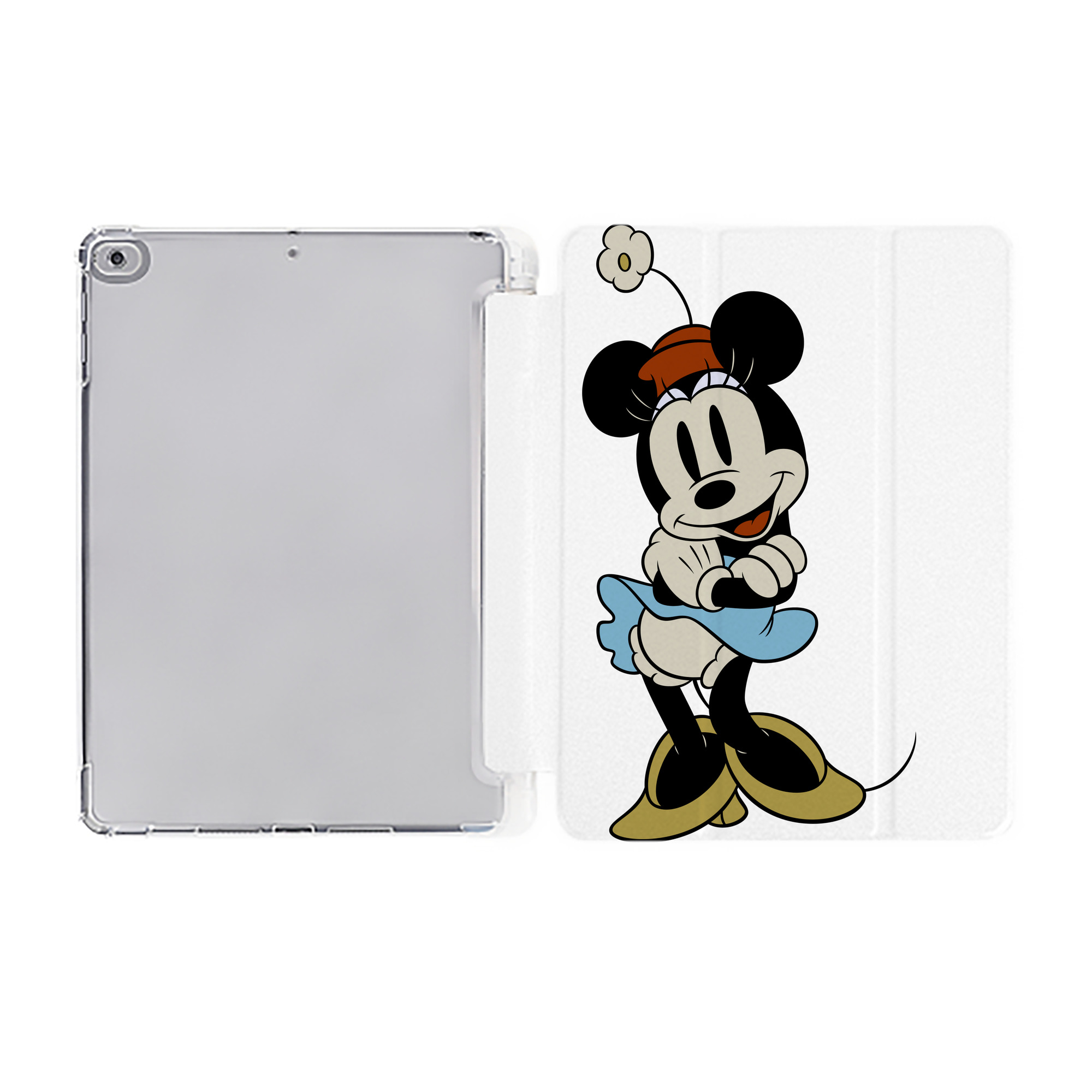 （画像用） ミッキーマウス Mickey Mouse IPad ケース ペン収納付き 三つ折りスタンド PUレザー×シリコン 対応機種9.5/10.5/10.9インチ